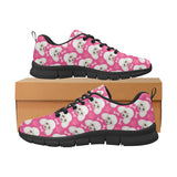 Poodle Pattern Pink background Men's Sneakers Black