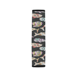 Whale Flower Tribal Pattern Car Seat Belt Cover