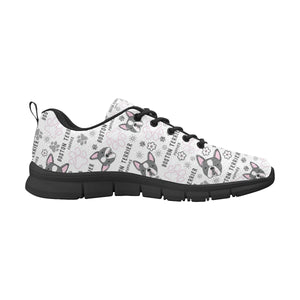 Boston Terrier Pattern Men's Sneakers Black