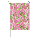 Pink Tulip Pattern House Flag Garden Flag