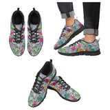 Zebra Colorful Pattern Men's Sneakers Black