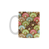 Donut Pattern Background Classical White Mug (FulFilled In US)