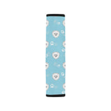 Pomeranian Pattern Blue Background Car Seat Belt Cover