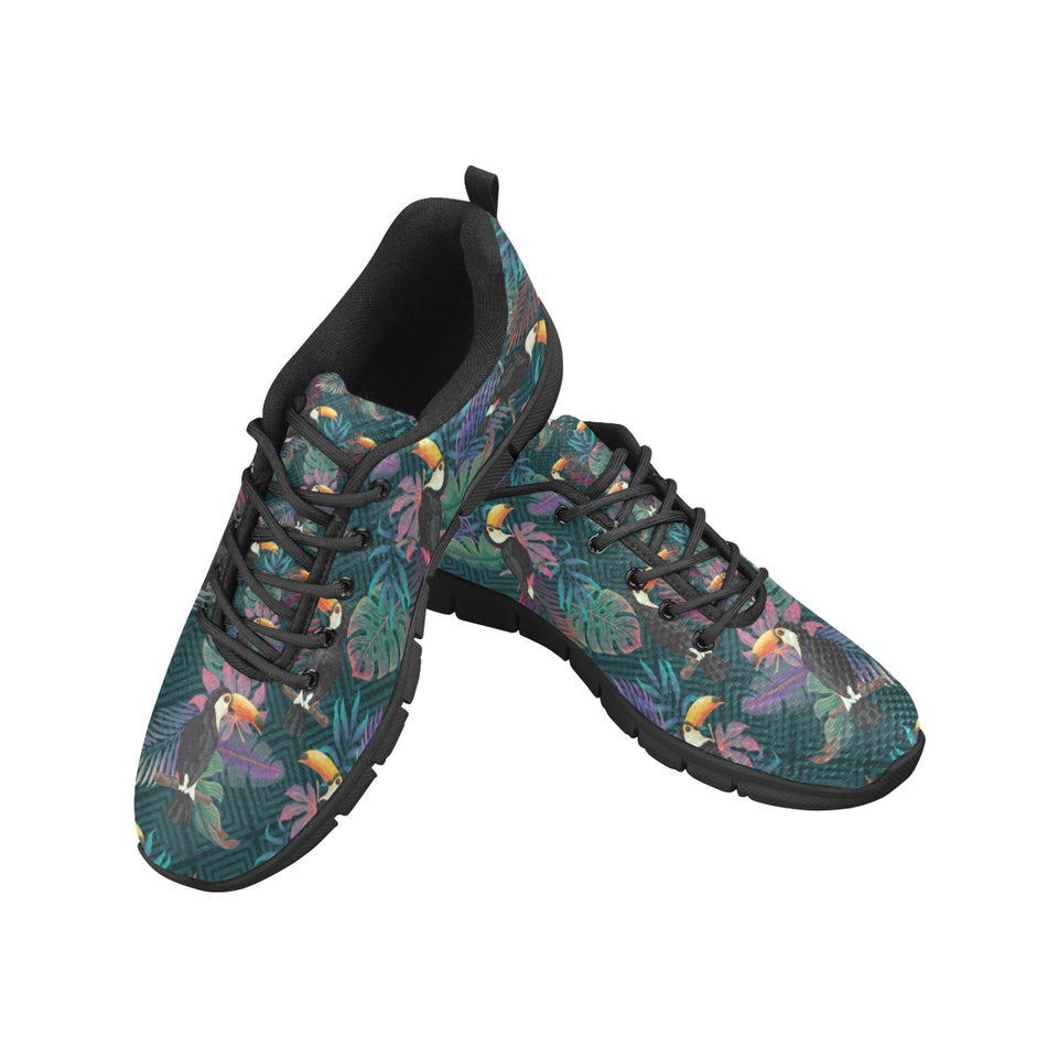 Toucan Pattern Men's Sneakers Black