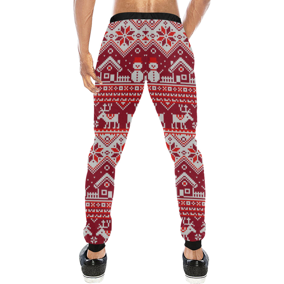 Snowman Sweater Printed Pattern Unisex Casual Sweatpants