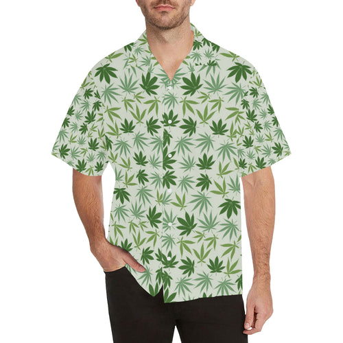 Canabis Marijuana Weed Pattern Print Design 02 Men's All Over Print Hawaiian Shirt (Model T58)