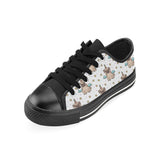 Unicorn Pug Pattern Men's Low Top Canvas Shoes Black