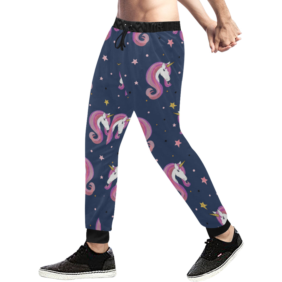 Unicorn Head Pattern Unisex Casual Sweatpants