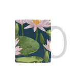 Lotus Waterlily Pattern background Classical White Mug (FulFilled In US)