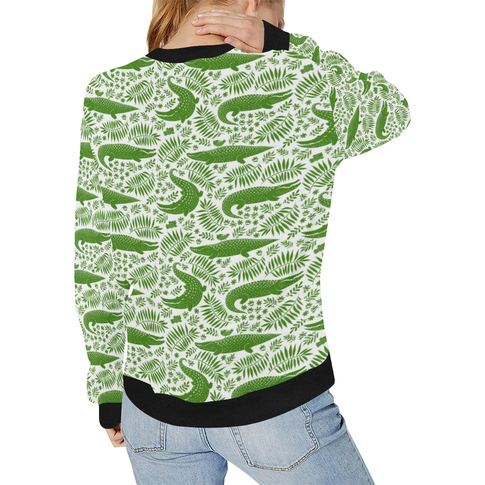Crocodile Pattern Women's Crew Neck Sweatshirt