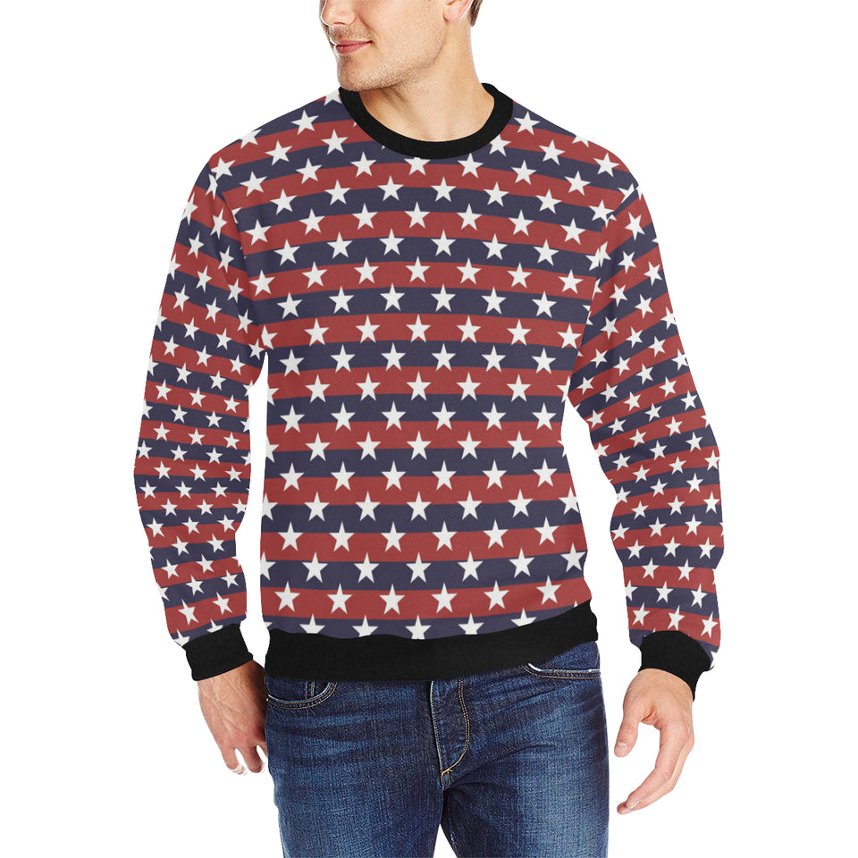 USA Star Pattern Background Men's Crew Neck Sweatshirt