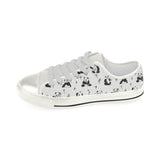 Panda Pattern Background Women's Low Top Canvas Shoes White