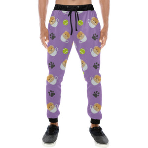 Pomeranian in Cup Pattern Unisex Casual Sweatpants