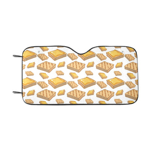 Bread Toast Pattern Print Design 03 Car Sun Shade