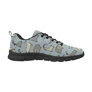 Goat Ram Pattern Men's Sneakers Black