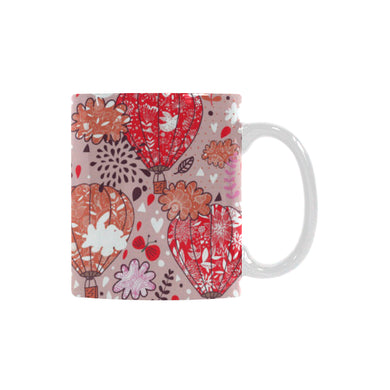 Red Pink Hot Air Balloon Pattern Classical White Mug (FulFilled In US)