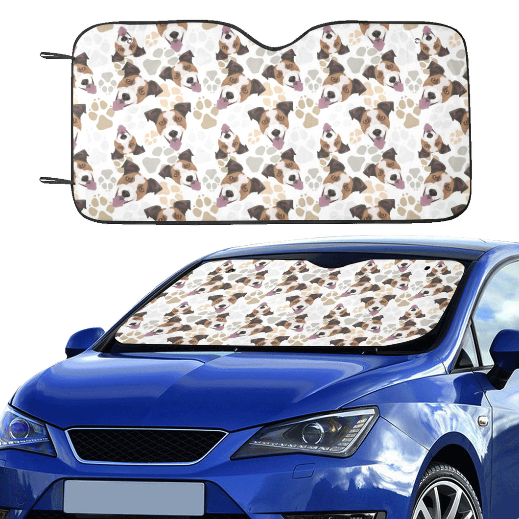 Jack Russel Pattern Print Design 05 Car Sun Shade