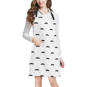 Mustache Beard Pattern Print Design 04 Adjustable Apron