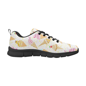 Ice Cream Cone Pattern Background Men's Sneakers Black