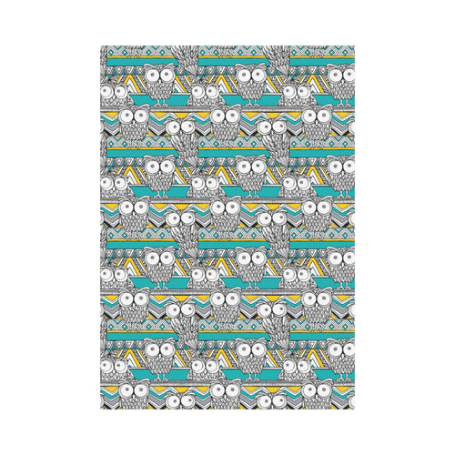 Owl Pattern Green Background House Flag Garden Flag