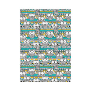 Owl Pattern Green Background House Flag Garden Flag