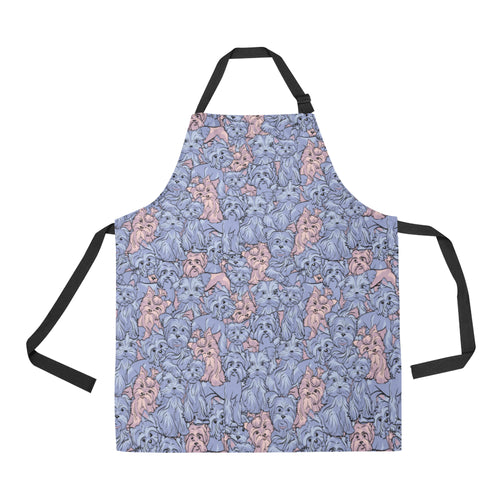 Yorkshire Terrier Pattern Print Design 02 Adjustable Apron