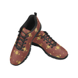 Sun Pattern Red Background Men's Sneakers Black