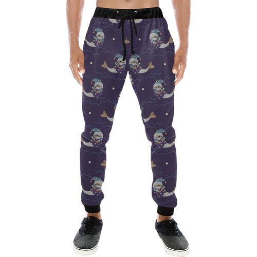 Sleeping Sea Lion Pattern Unisex Casual Sweatpants