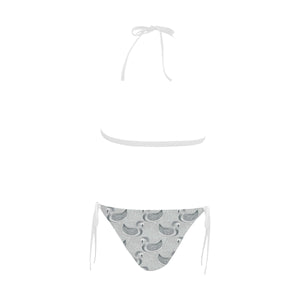 Swan Gray Pattern Sexy Bikinis Two-Pieces Swimsuits