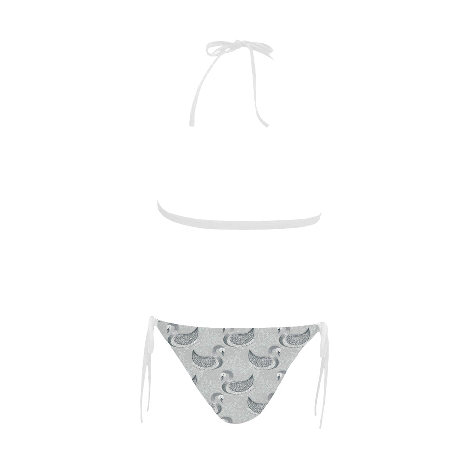 Swan Gray Pattern Sexy Bikinis Two-Pieces Swimsuits