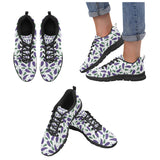 Eggplant Pattern Print Design 05 Women's Sneakers Black