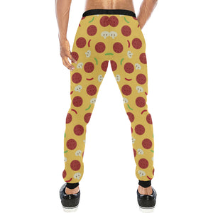 Pizza Salami Mushroom Texture Pattern Unisex Casual Sweatpants