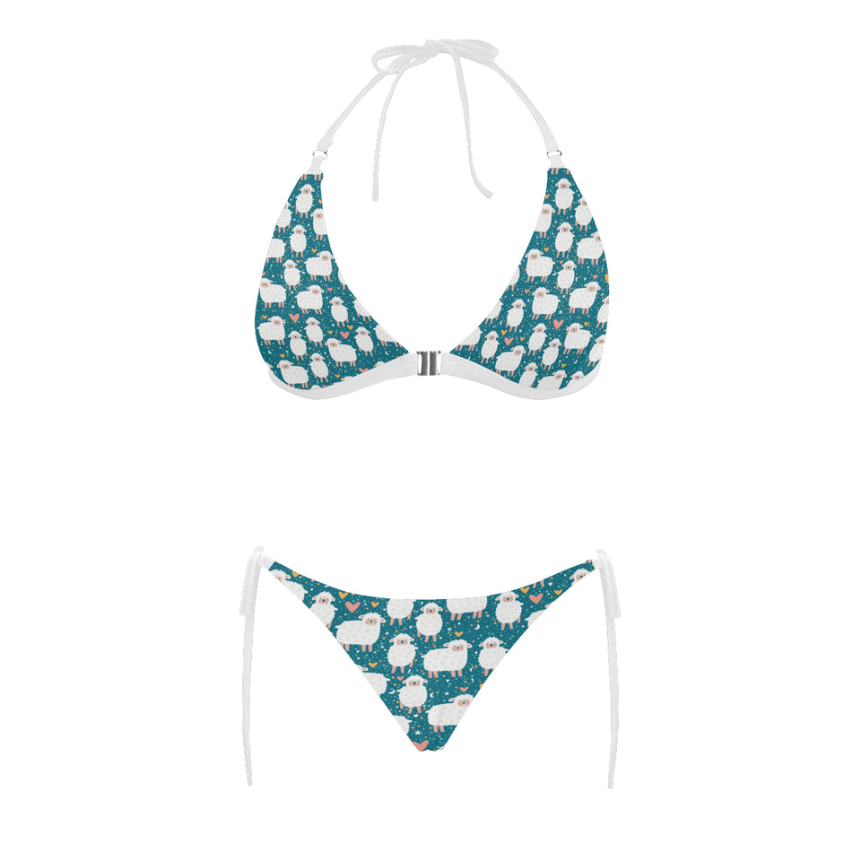 Sheep Heart Pattern Sexy Bikinis Two-Pieces Swimsuits