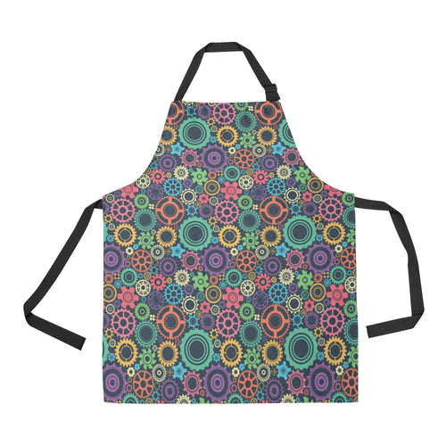 Gear Pattern Print Design 02 Adjustable Apron