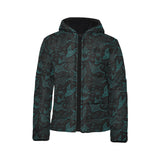 Stingray Pattern Print Design 02 Kids' Boys' Girls' Padded Hooded Jacket