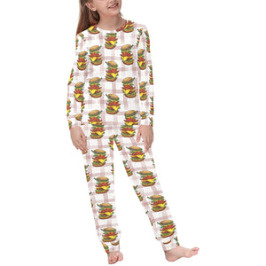 Hamburger Pattern Print Design 03 Kids' Boys' Girls' All Over Print Pajama Set