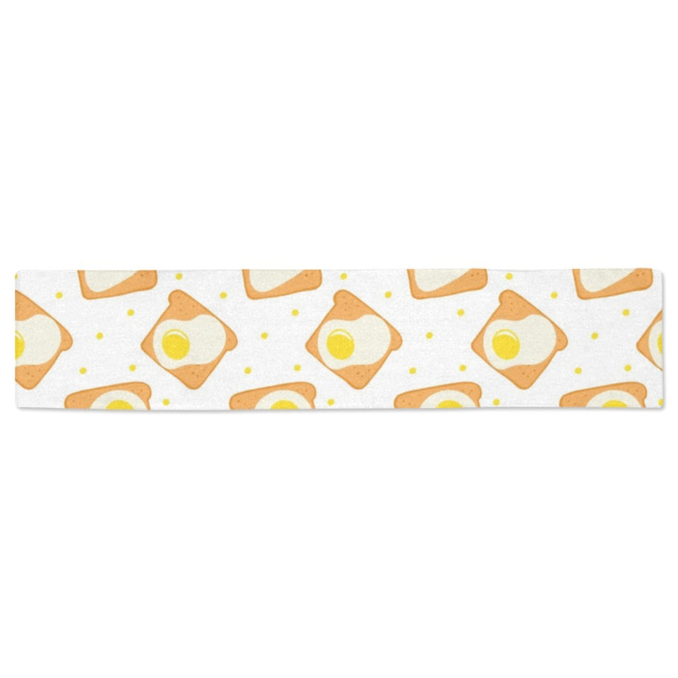 Bread Toast Pattern Print Design 02 Table Runner