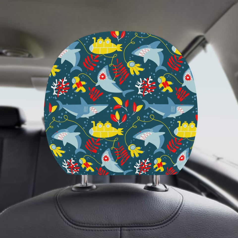 Shark Pattern Car Headrest Cover