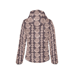 Snail Pattern Print Design 03 Women's Padded Hooded Jacket