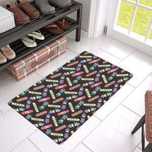 Skate Board Pattern Print Design 02 Doormat