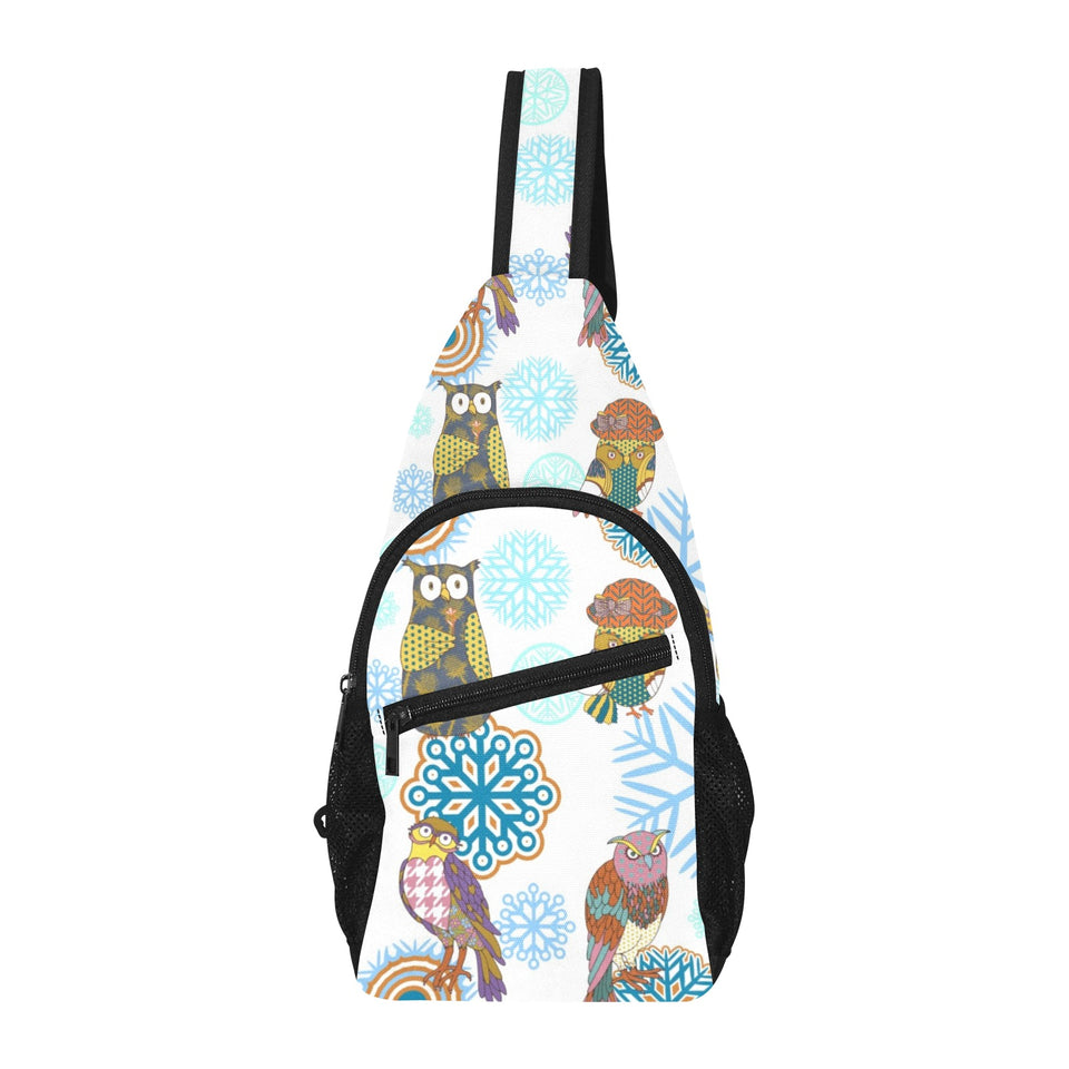 Owl Pattern All Over Print Chest Bag