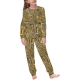 Saxophone Gold Pattern Kids' Boys' Girls' All Over Print Pajama Set