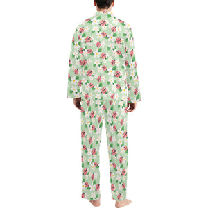 Ladybug Pattern Print Design 05 Men's Long Pajama Set