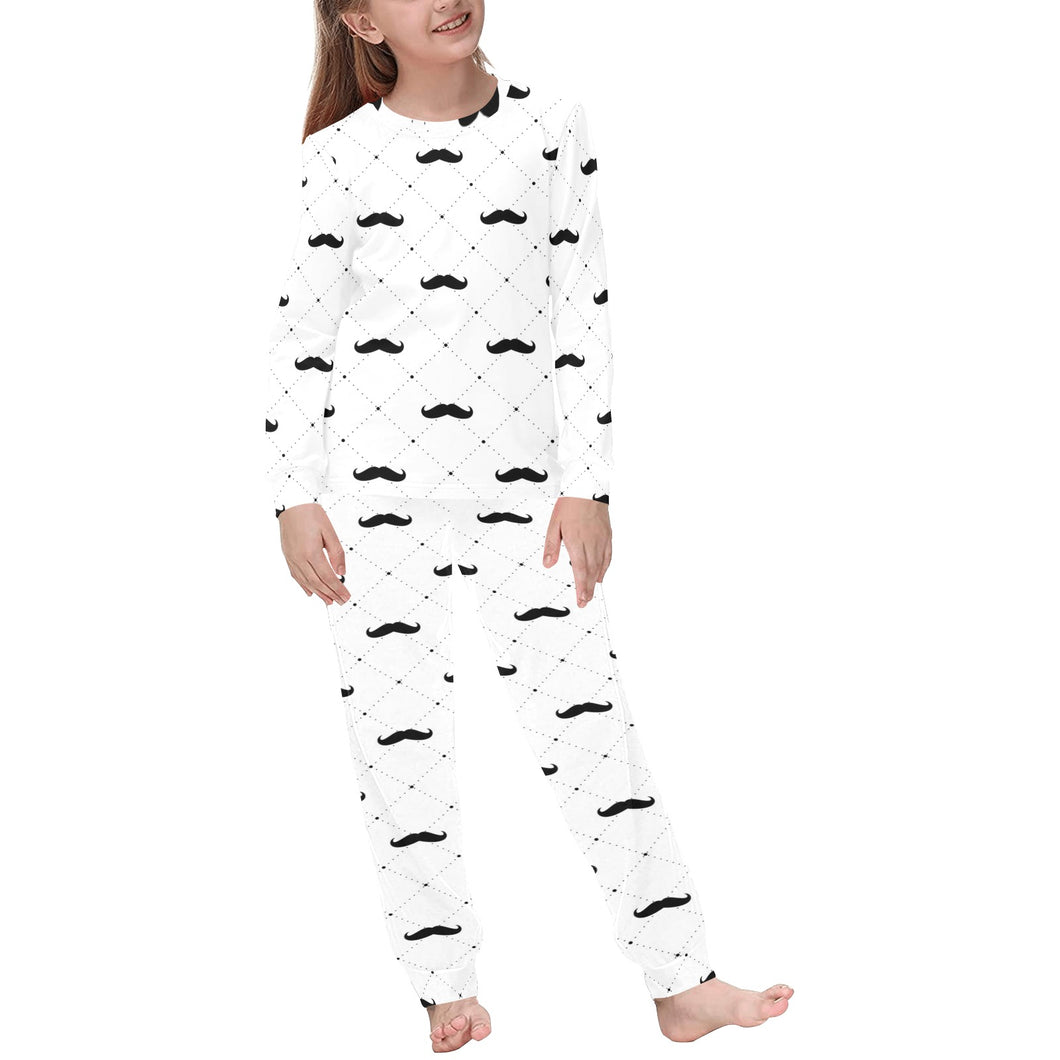 Mustache Beard Pattern Print Design 04 Kids' Boys' Girls' All Over Print Pajama Set