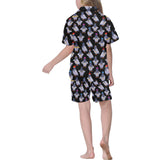 Pigeon Pattern Print Design 04 Kids' Boys' Girls' V-Neck Short Pajama Set