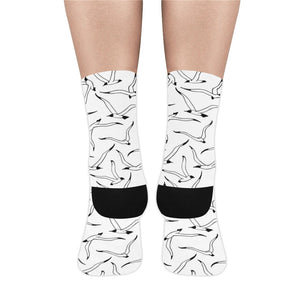 Seagull Pattern Print Design 04 Crew Socks