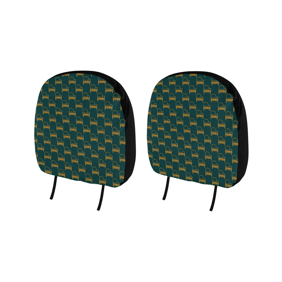 Piano Pattern Print Design 03 Car Headrest Cover