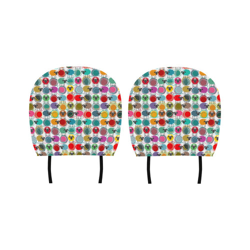 Colorful Sheep Pattern Car Headrest Cover