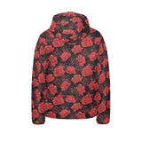 Rose Pattern Print Design 01 Kids' Boys' Girls' Padded Hooded Jacket