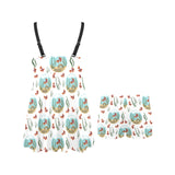 Goldfish Pattern Print Design 01 Chest Sexy Pleated Two Piece Swim Dress